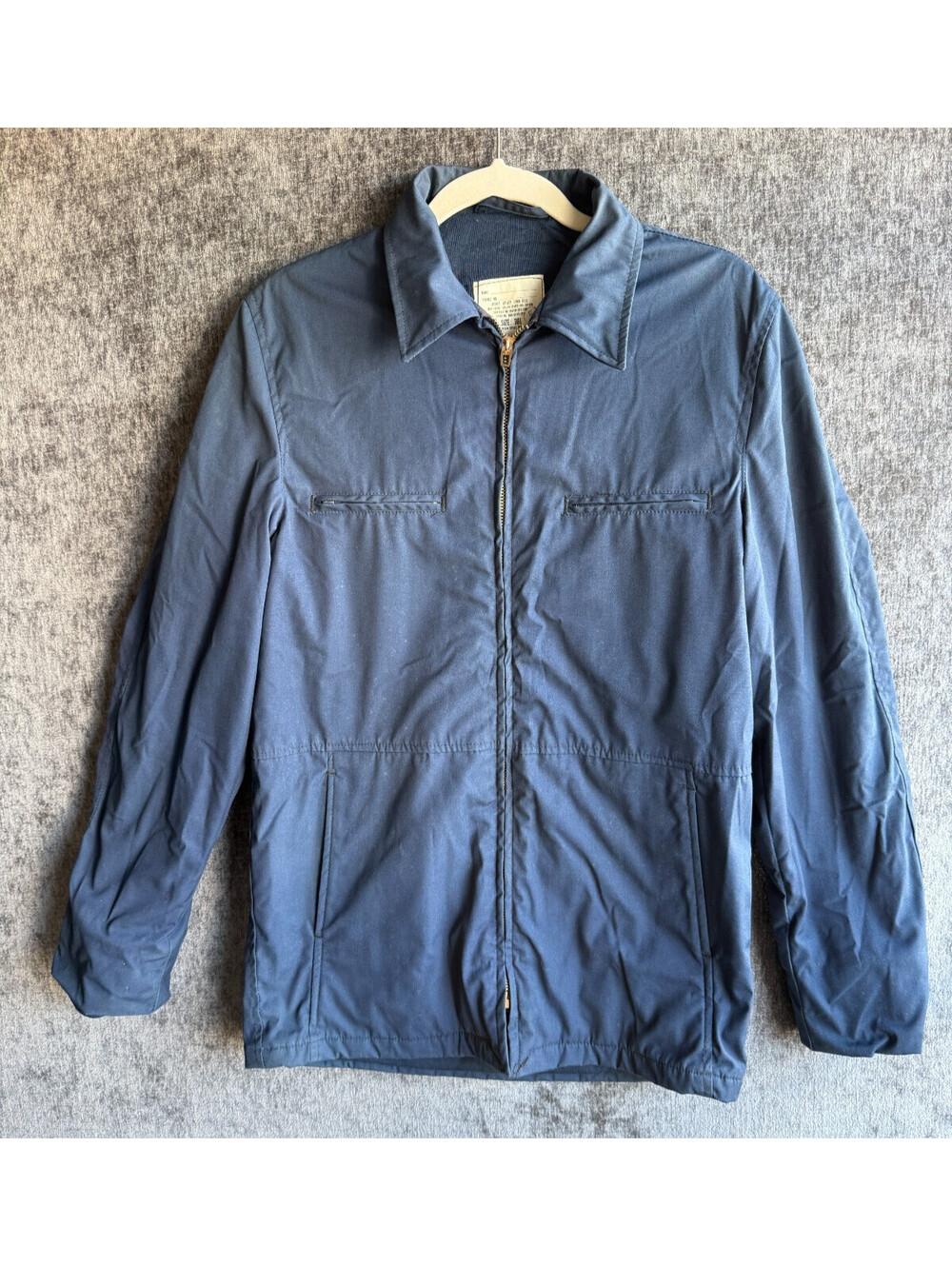 Vintage 1980 US Navy Utility Jacket Dark Blue 36L So-Sew Styles Military